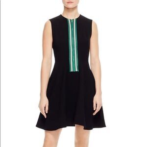 Sandro Stripe Zip Detail Skater Dress